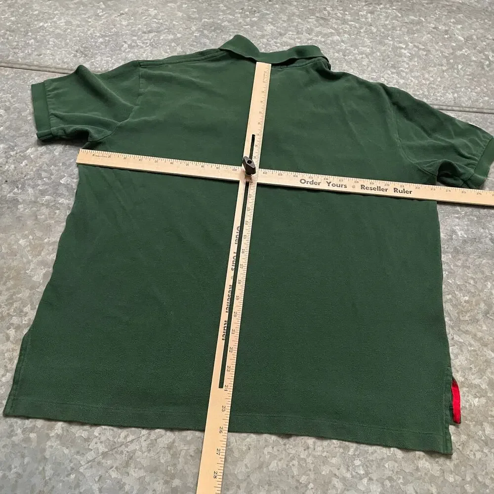 Polo Ralph Lauren Triple Pony #3 Shirt Large Cotton Green Rugby Embroidered